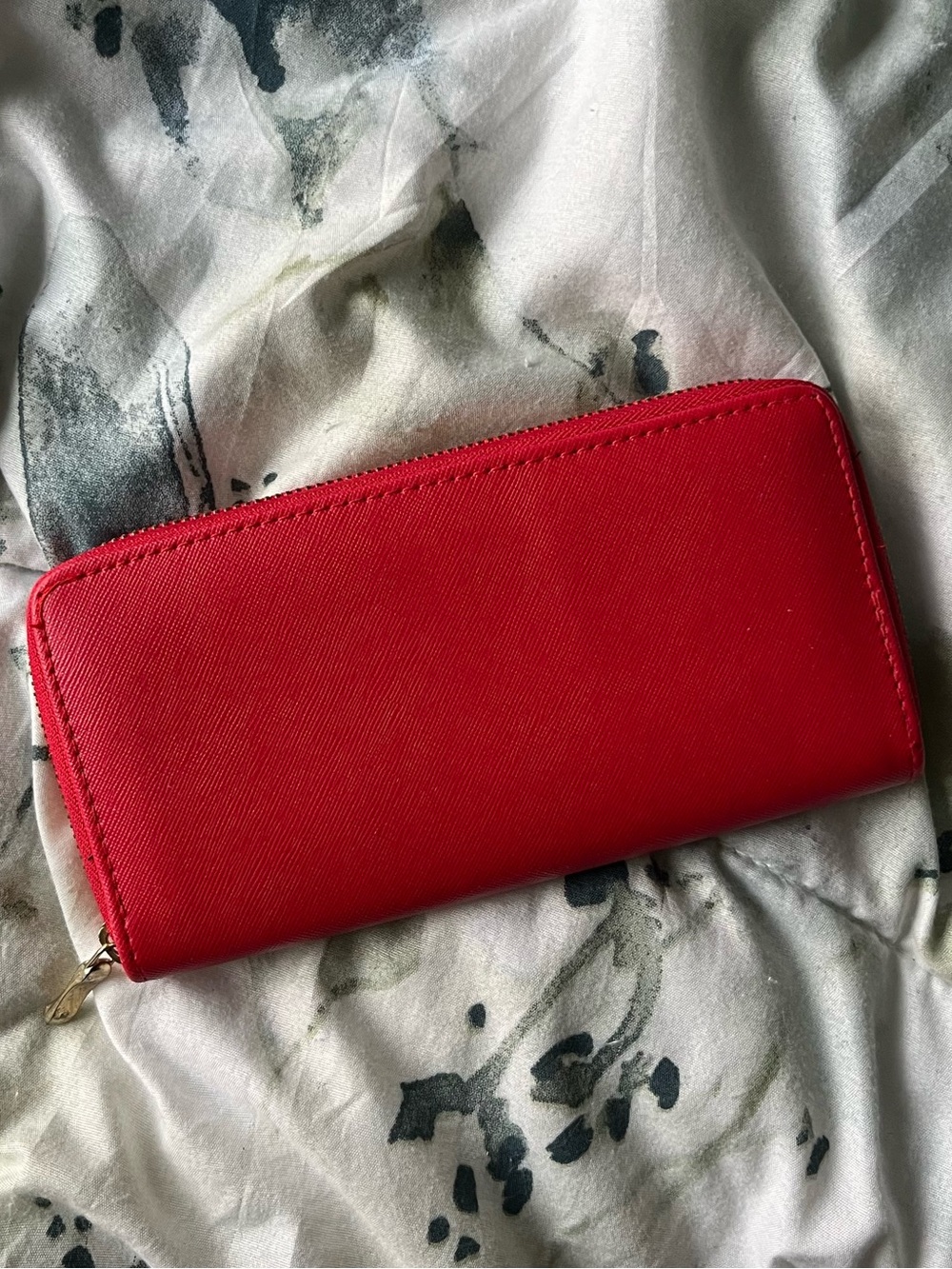 Women's Red Zip Around Long Wallet